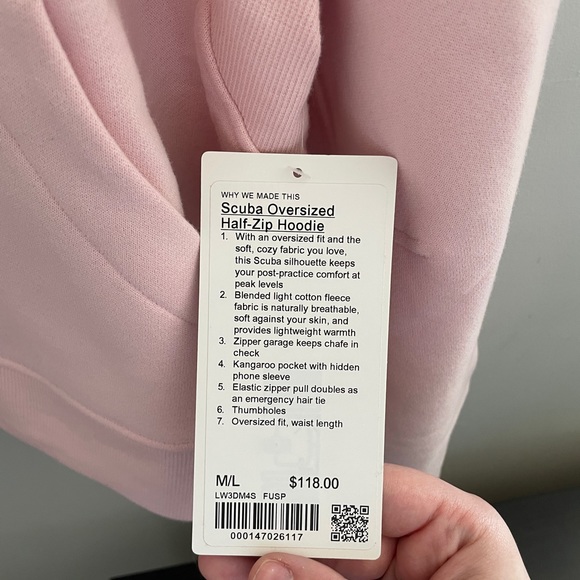 Lululemon Scuba Half Zip Flush Pink - Picture 3 of 4